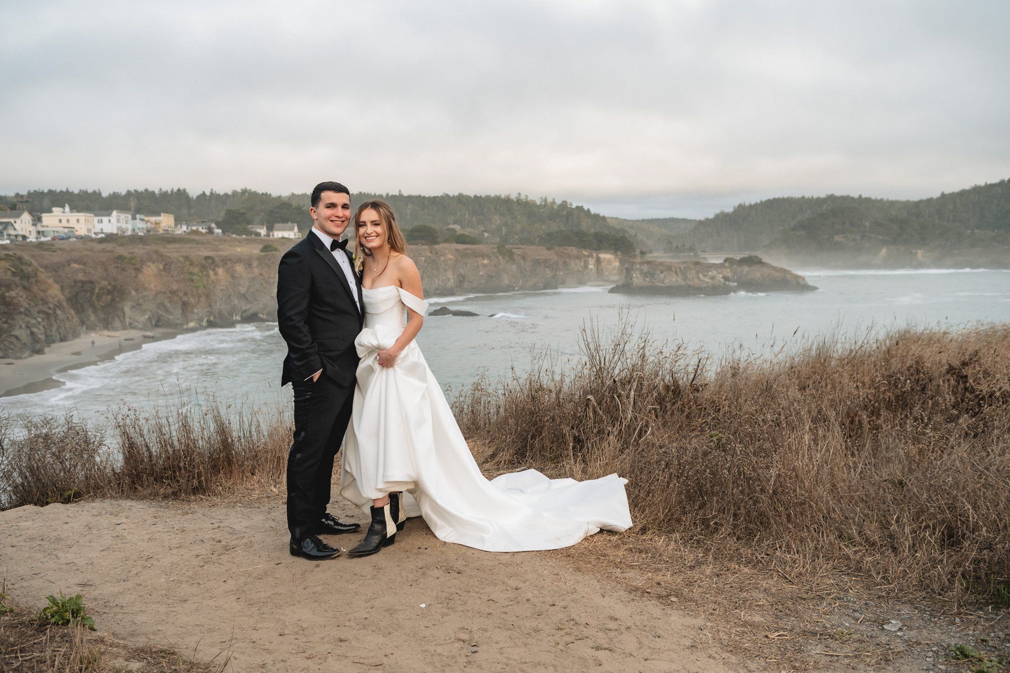 oceanfront ranch micro wedding at spring ranch, Portraits Among the Eucalyptus on the Mendocino Coast Ranch