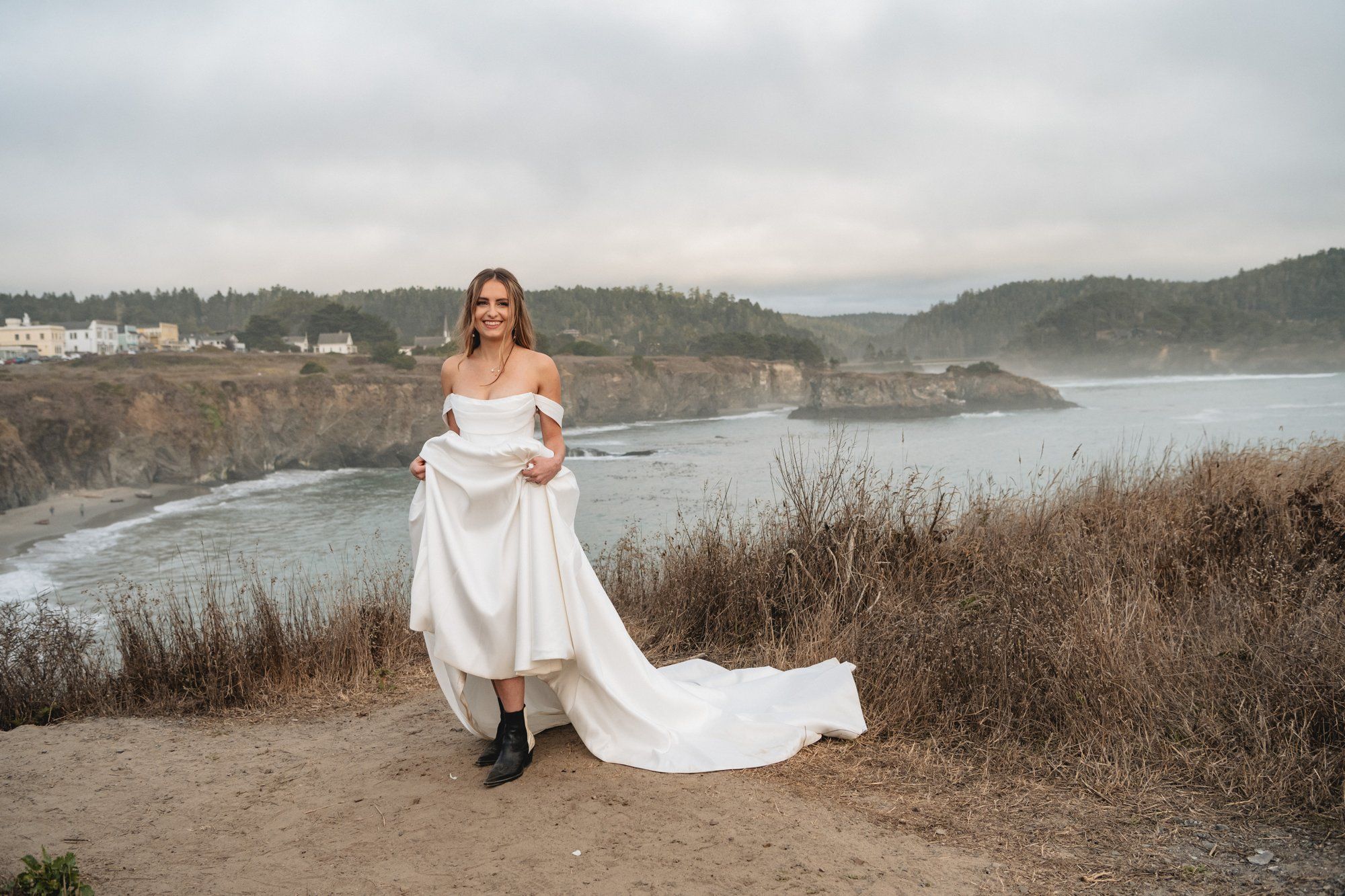 oceanfront ranch micro wedding at spring ranch, Portraits Among the Eucalyptus on the Mendocino Coast Ranch