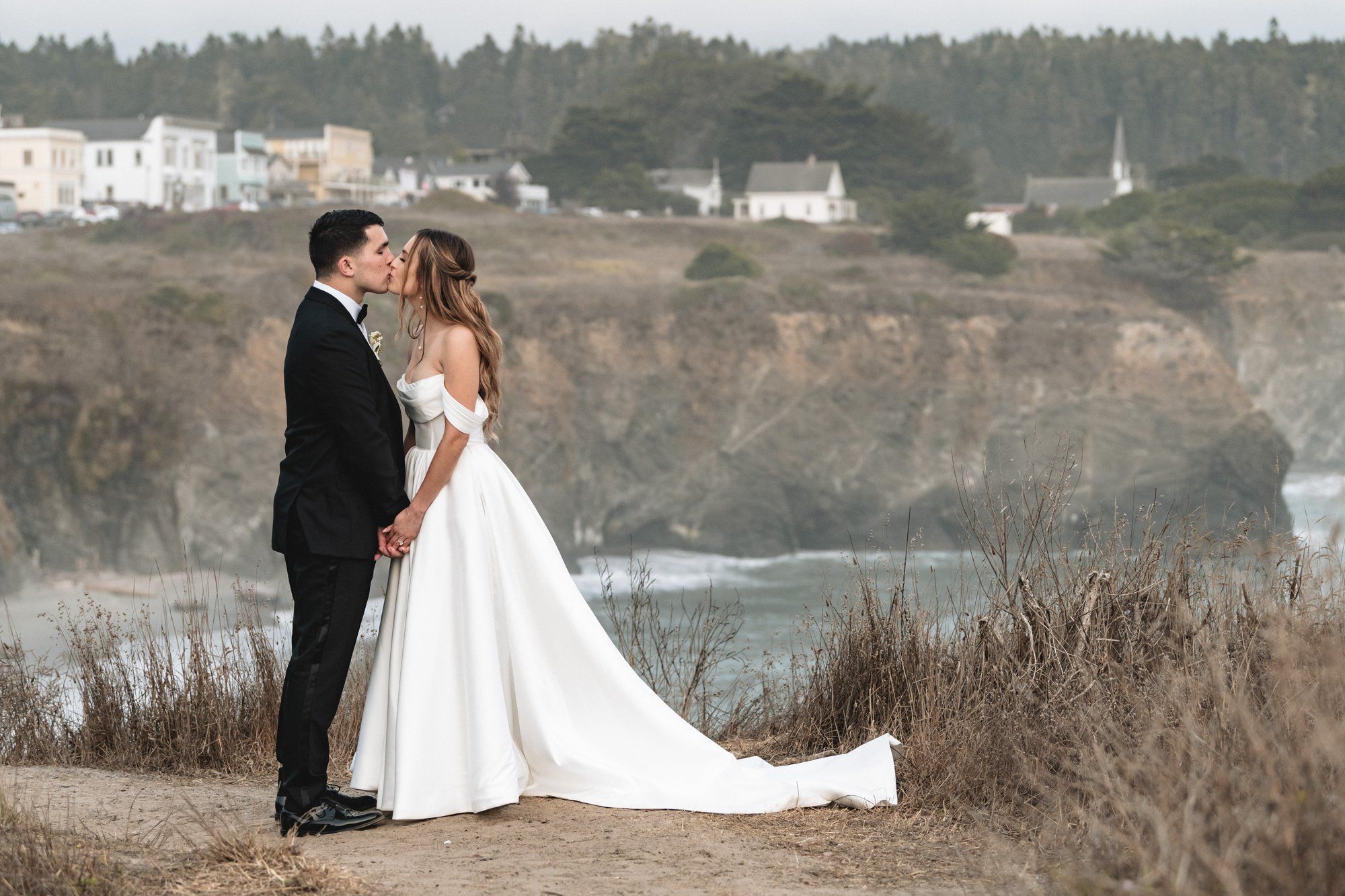 oceanfront ranch micro wedding at spring ranch, Portraits Among the Eucalyptus on the Mendocino Coast Ranch