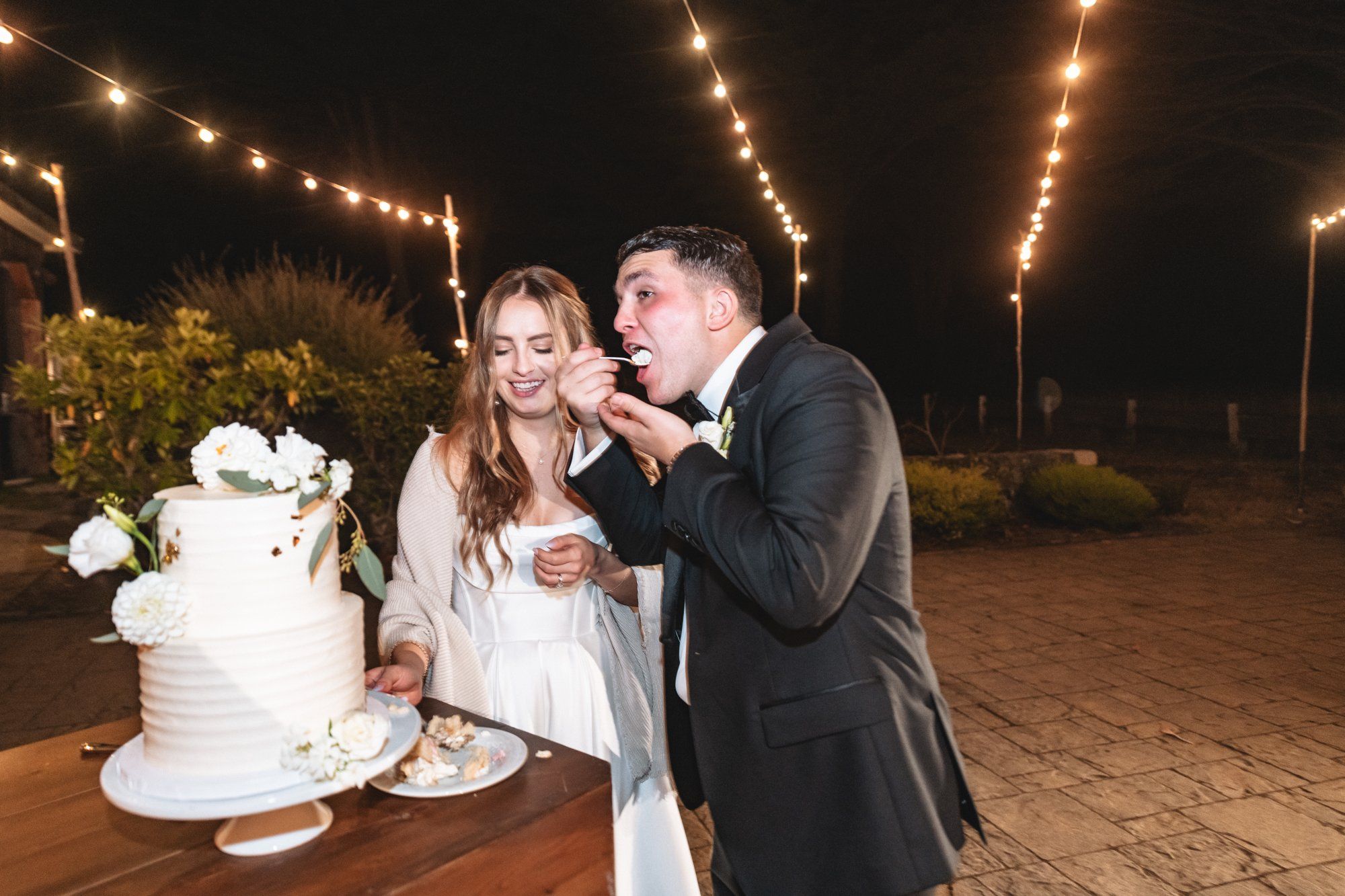 oceanfront ranch micro wedding at spring ranch, Dinner in the Spring Ranch Event Barn