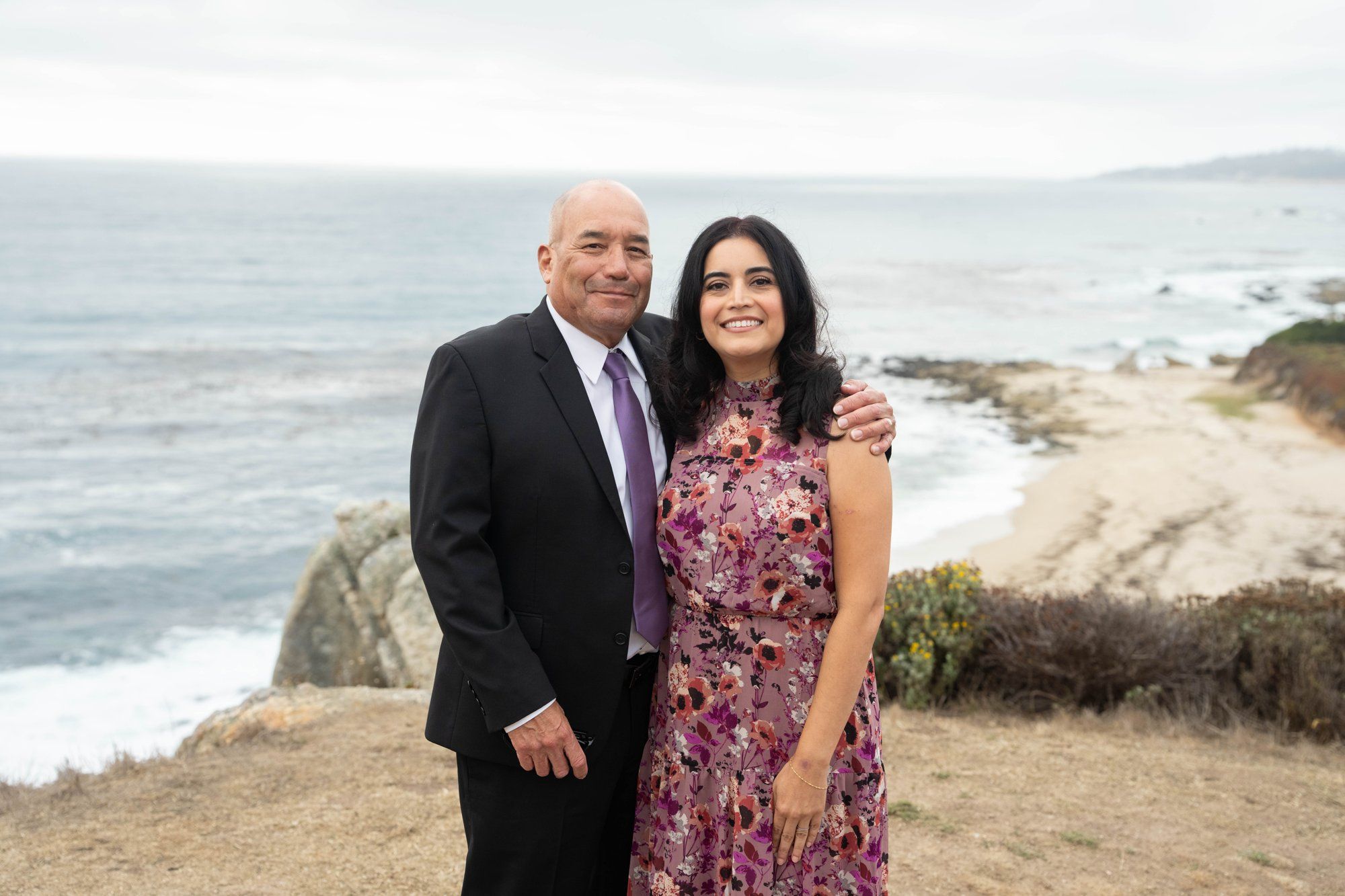 carmel wedding rock cliffside elopement, Portraits on the Carmel Coast Cliffs