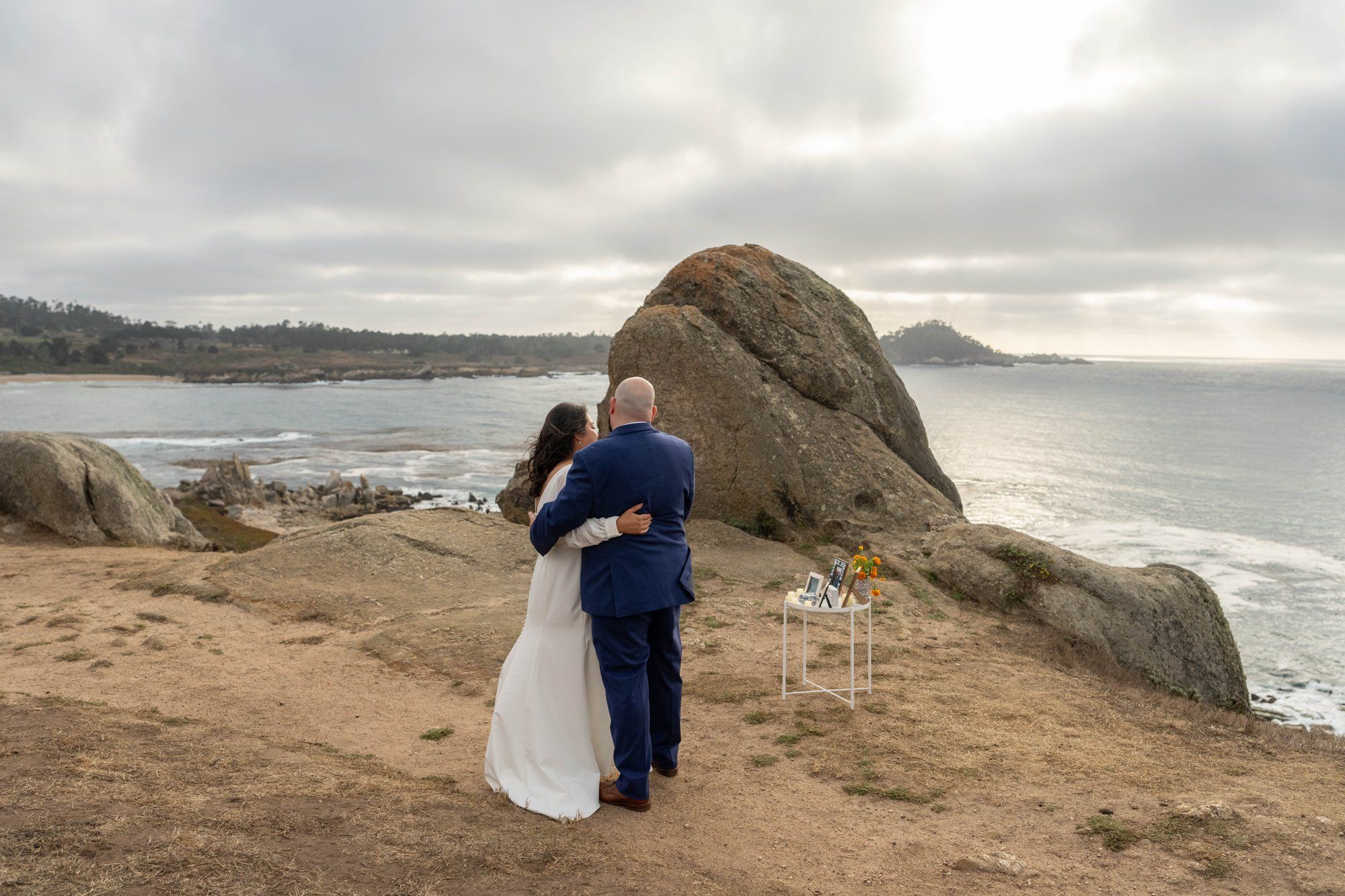 carmel wedding rock cliffside elopement, Married on the Rock, Above the Pacific