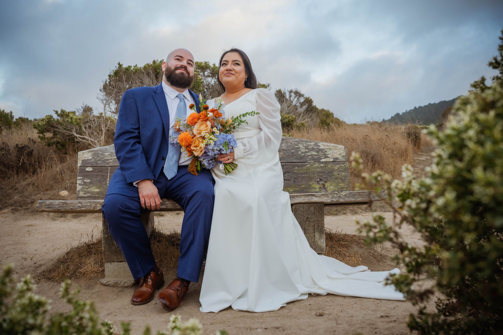 carmel wedding rock cliffside elopement, Portraits on the Carmel Coast Cliffs
