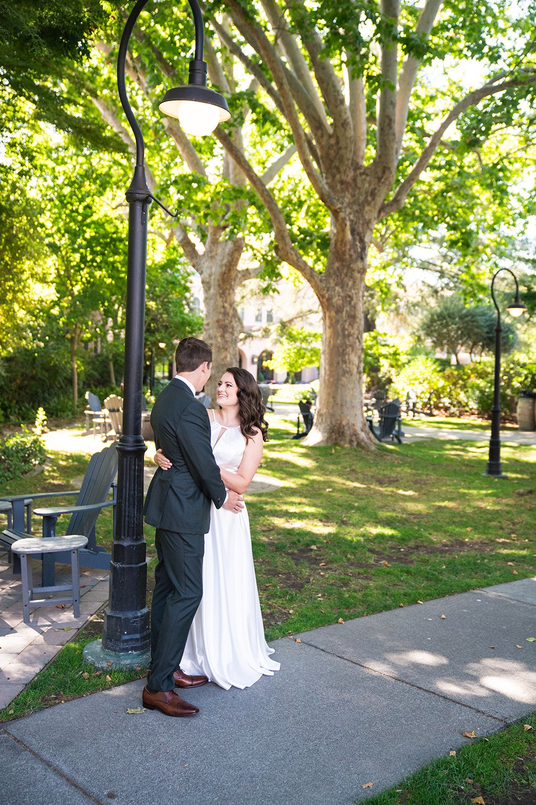 elopement at Old Mill Park in Mill Valley, Portraits Through the Old Mill Park Grounds
