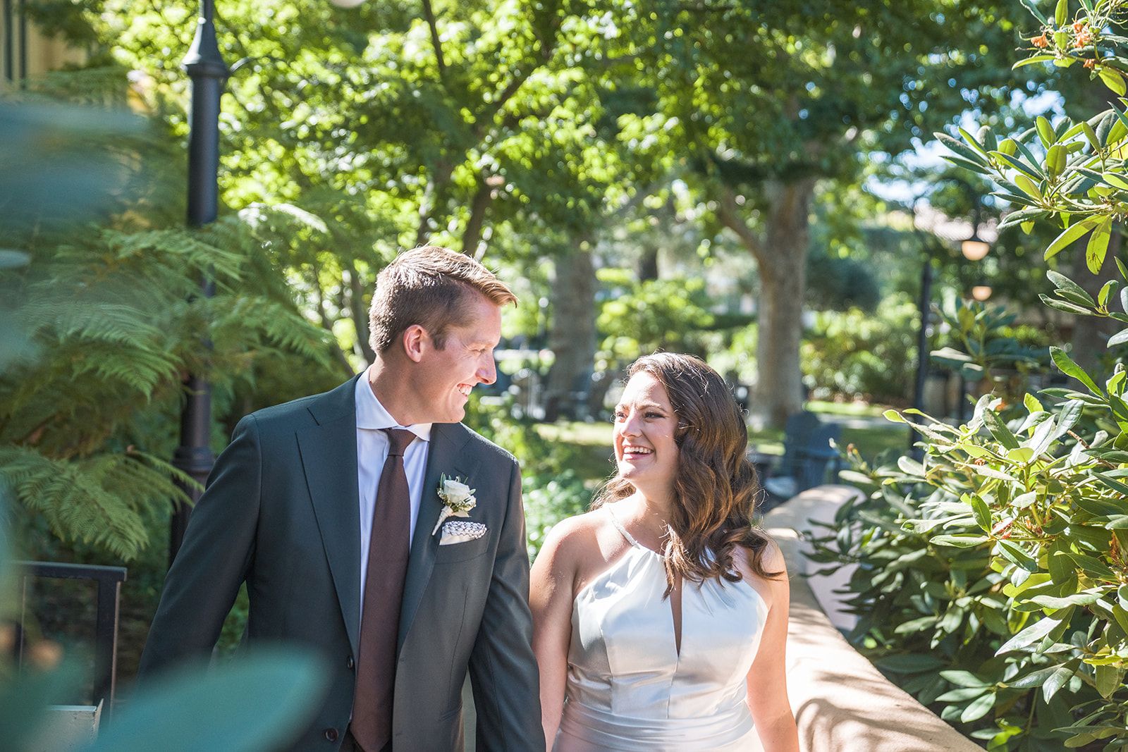 elopement at Old Mill Park in Mill Valley, Portraits Through the Old Mill Park Grounds