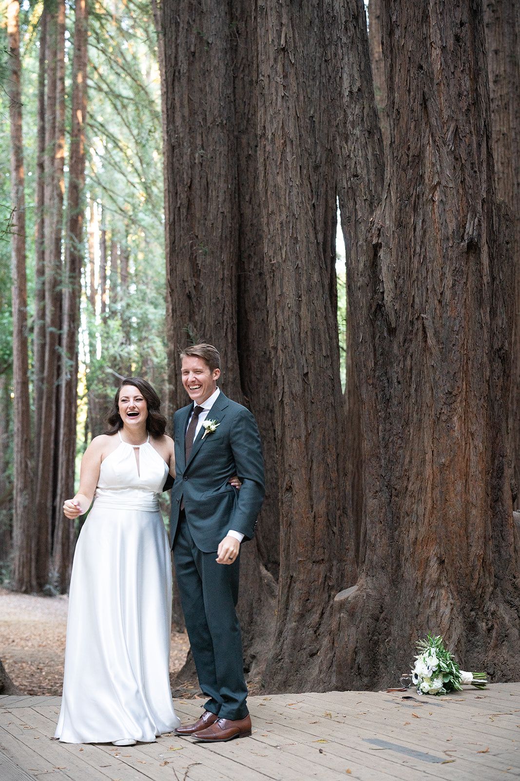 elopement at Old Mill Park in Mill Valley, Portraits Through the Old Mill Park Grounds