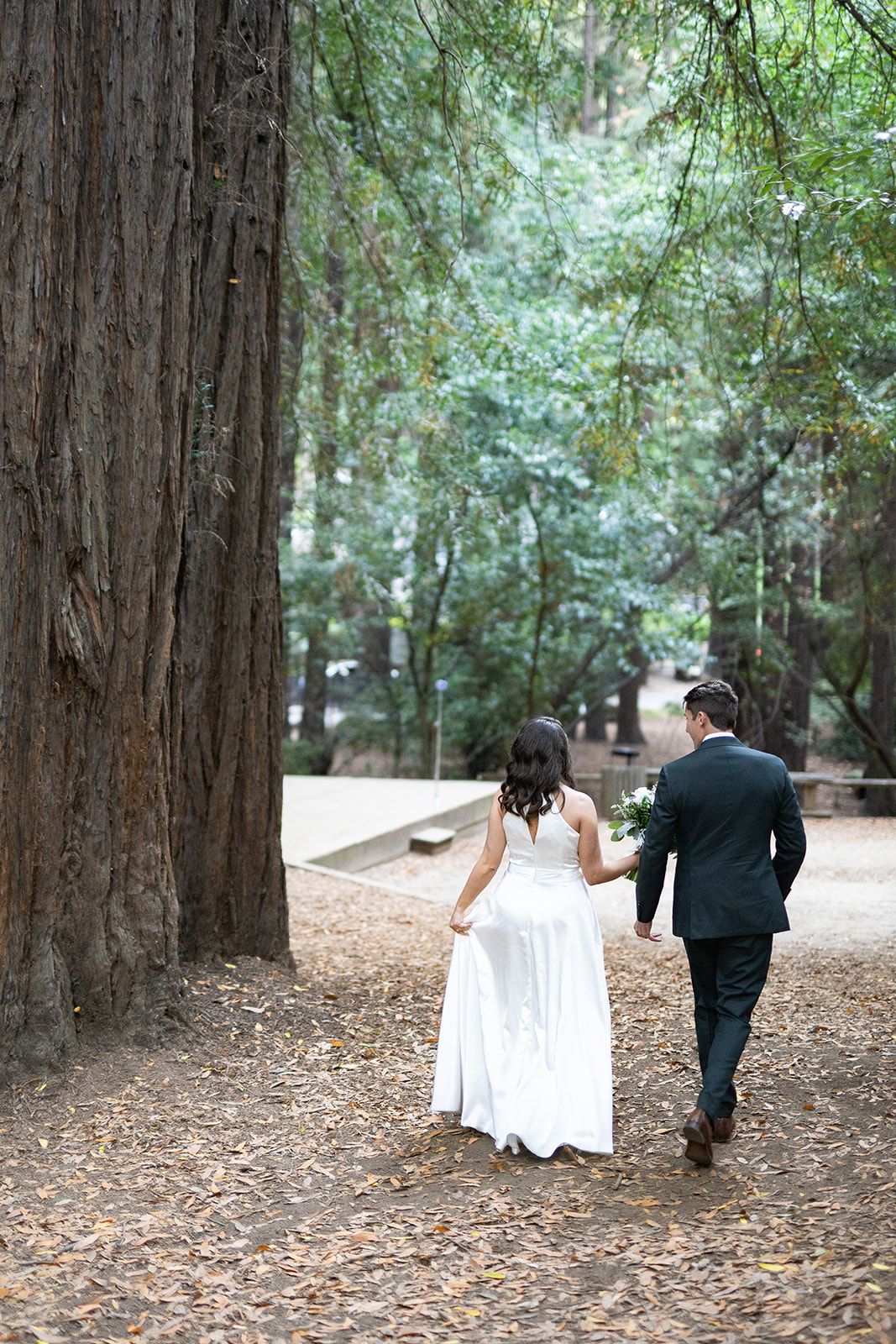 elopement at Old Mill Park in Mill Valley, Portraits Through the Old Mill Park Grounds