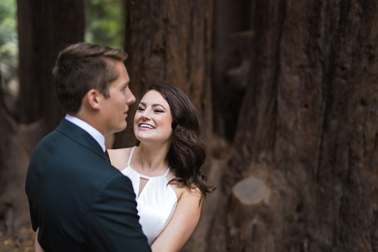 elopement at Old Mill Park in Mill Valley, Portraits Through the Old Mill Park Grounds