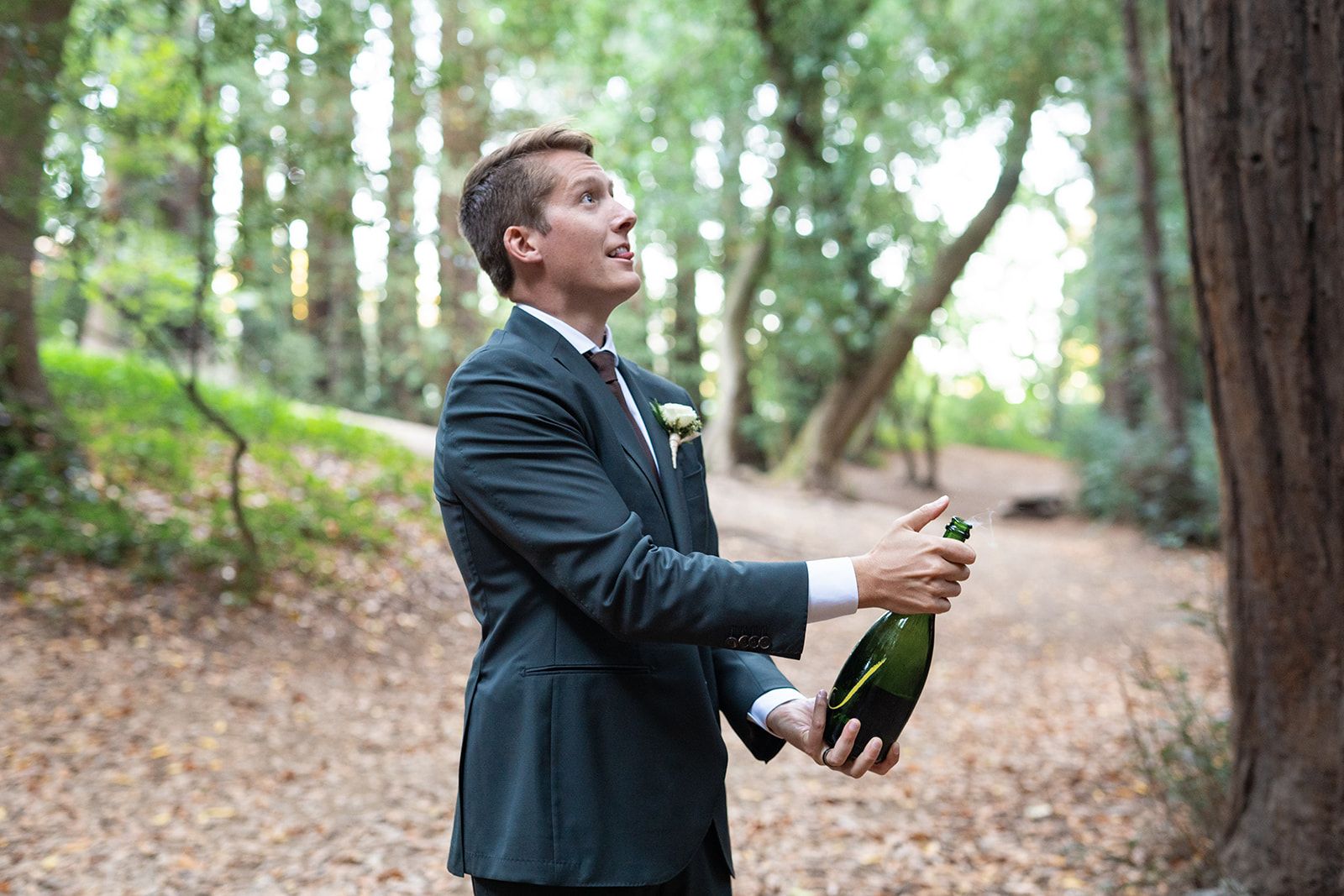 elopement at Old Mill Park in Mill Valley, Dinner, Cake, and a First Dance