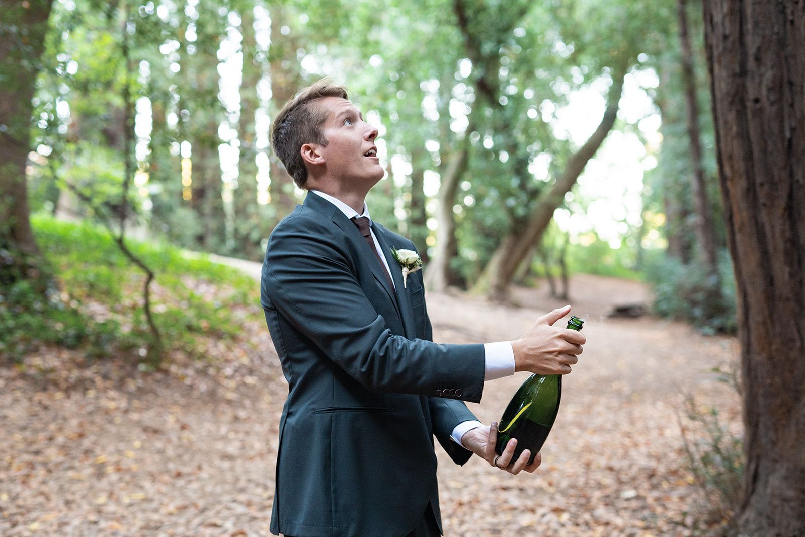 redwoods elopement at old mill park, mill valley, Dinner, Cake, and a First Dance