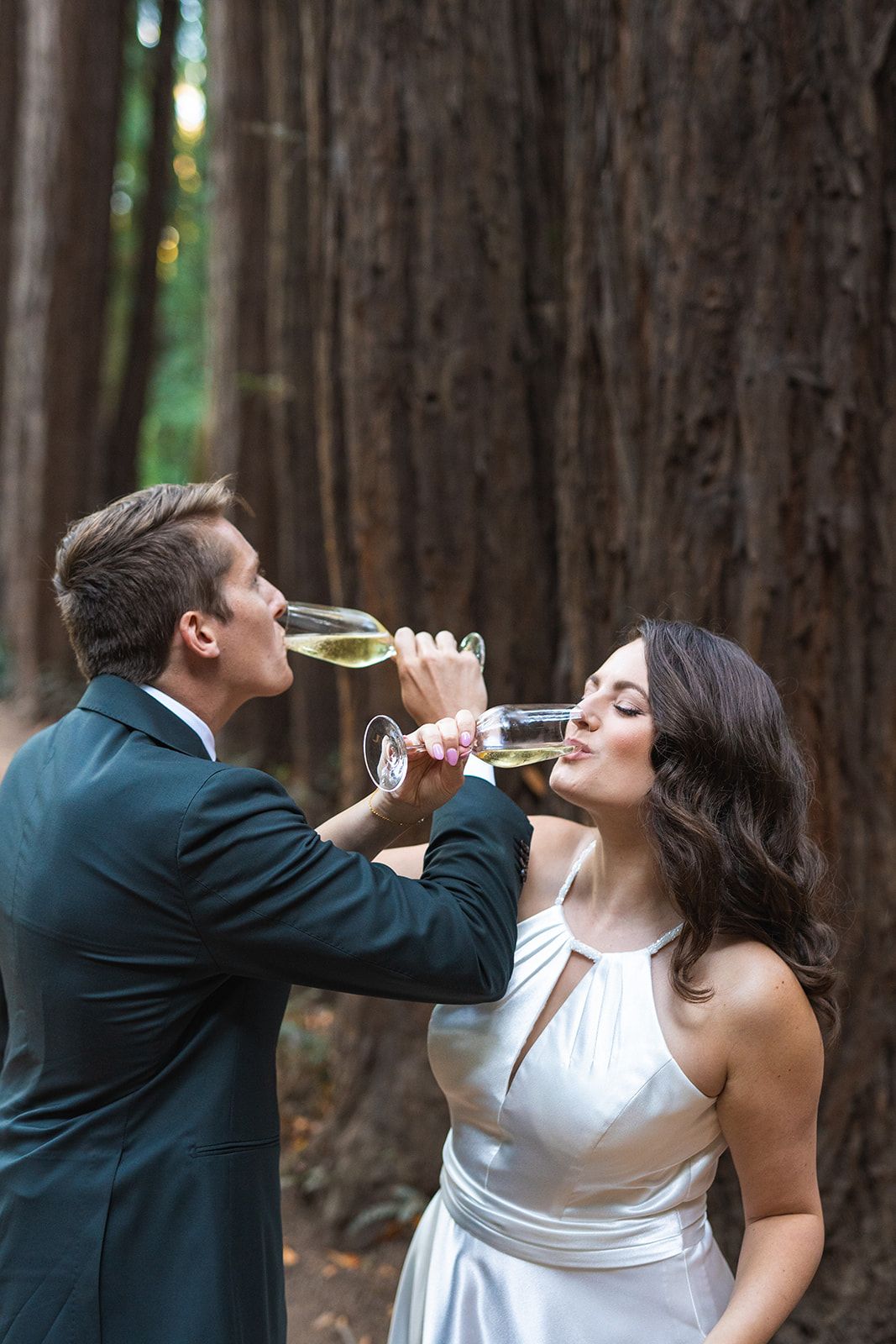 redwoods elopement at old mill park, mill valley, Dinner, Cake, and a First Dance