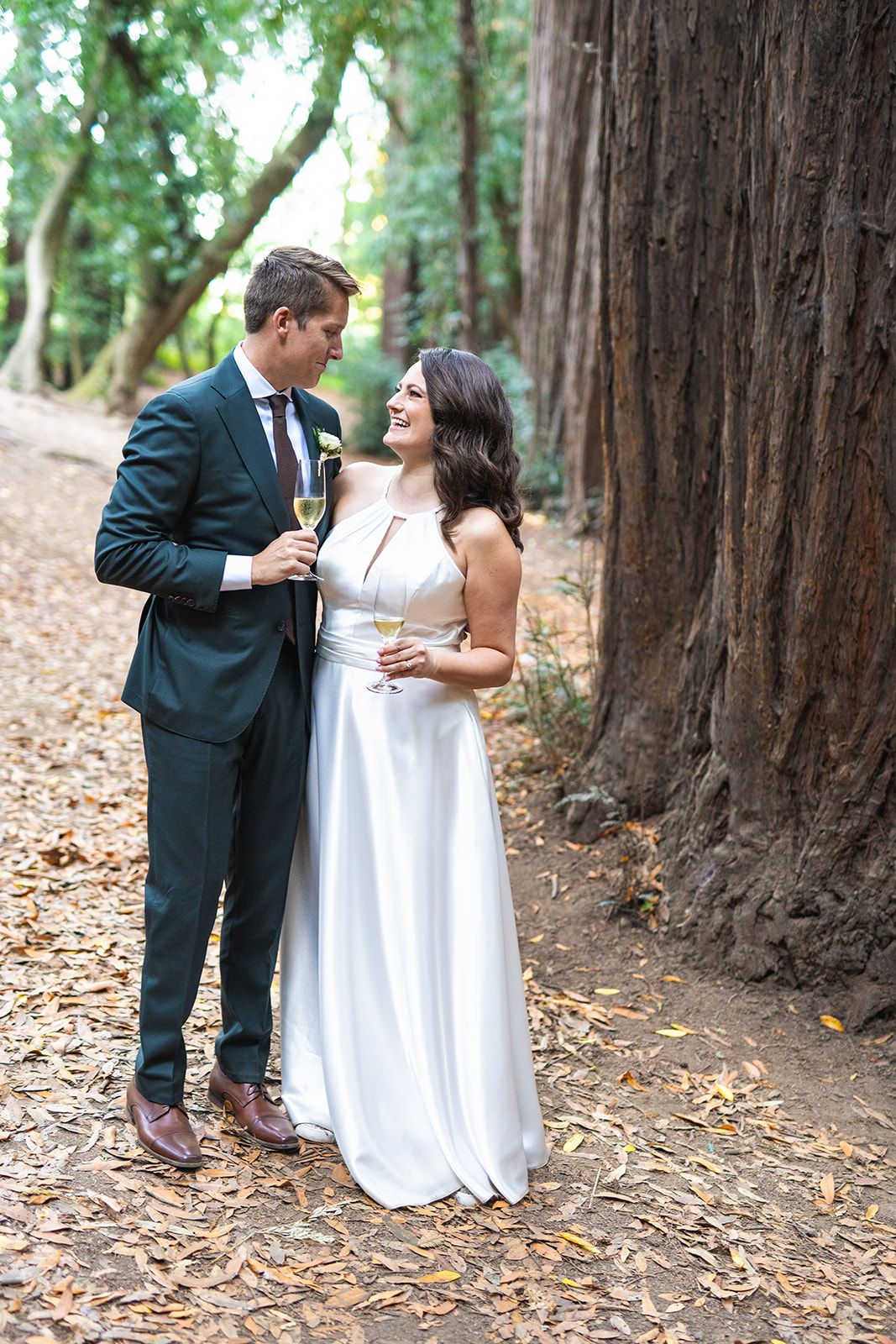 elopement at Old Mill Park in Mill Valley, Dinner, Cake, and a First Dance