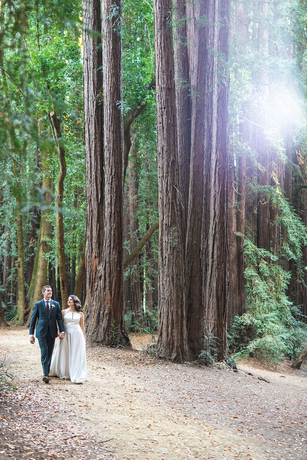 elopement at Old Mill Park in Mill Valley, Portraits Through the Old Mill Park Grounds