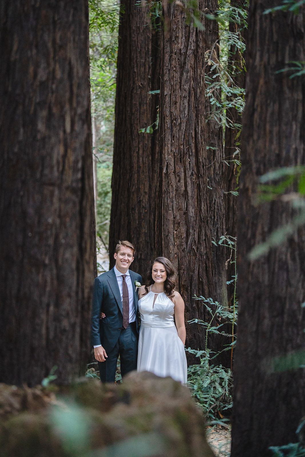 elopement at Old Mill Park in Mill Valley, Portraits Through the Old Mill Park Grounds