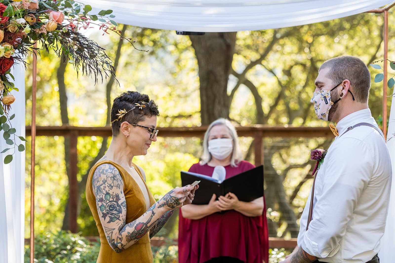 oakland backyard micro wedding, The Intimate Oakland Ceremony in the Backyard