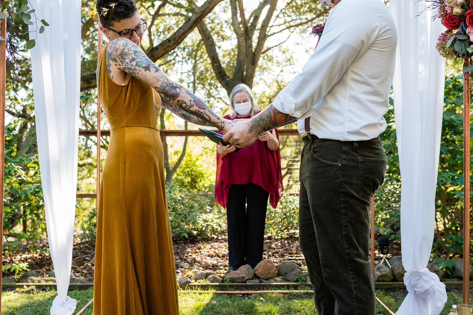 oakland backyard micro wedding, The Intimate Oakland Ceremony in the Backyard
