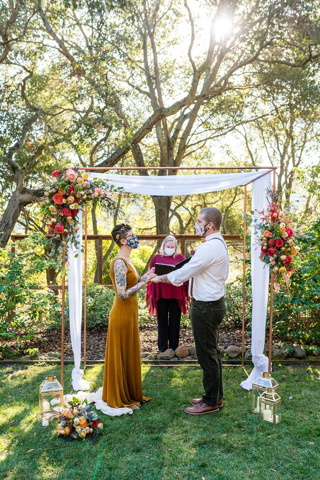 oakland backyard micro wedding, The Intimate Oakland Ceremony in the Backyard
