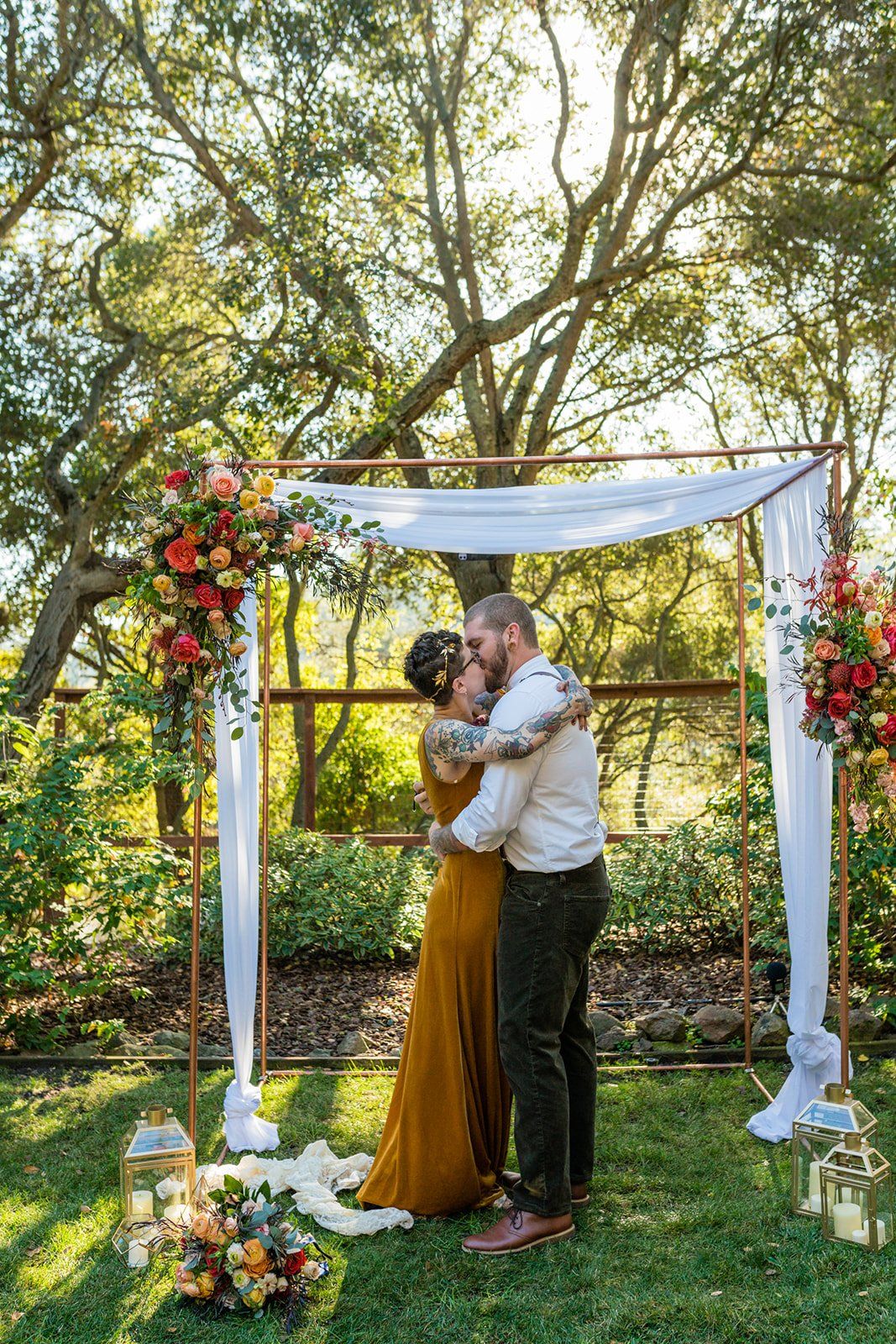 oakland backyard micro wedding, The Intimate Oakland Ceremony in the Backyard