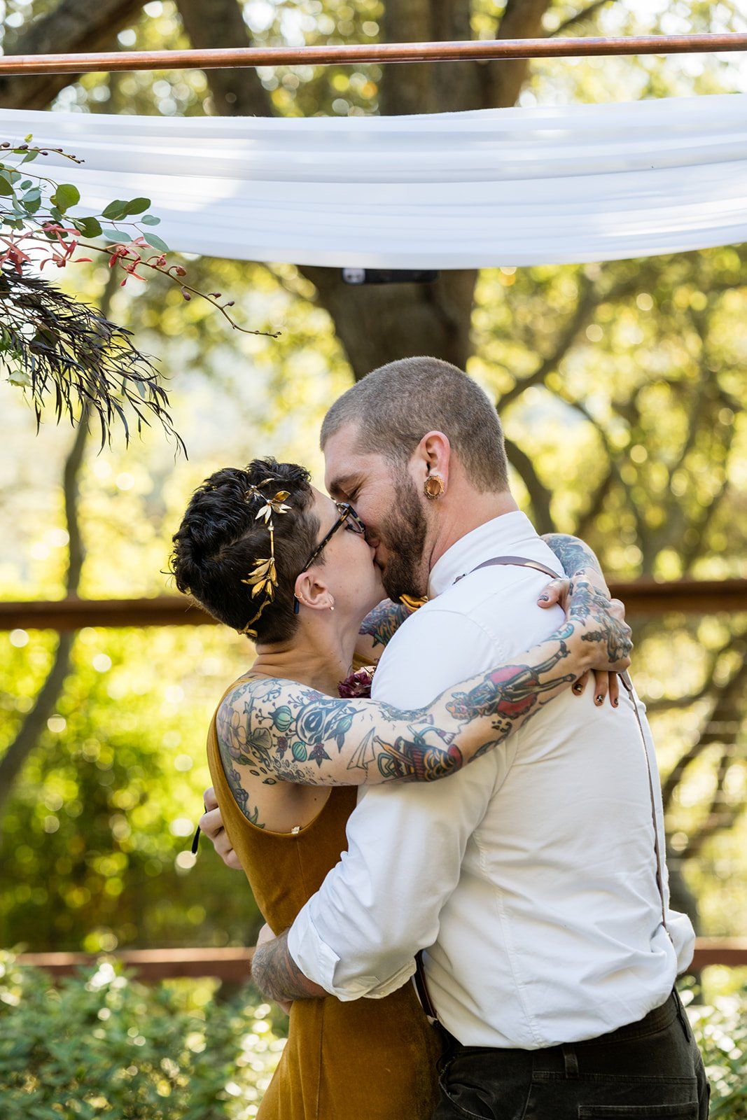 oakland backyard micro wedding, The Intimate Oakland Ceremony in the Backyard