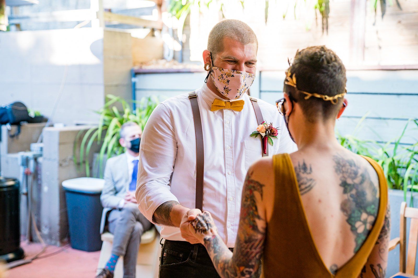 oakland backyard micro wedding, The Intimate Oakland Ceremony in the Backyard