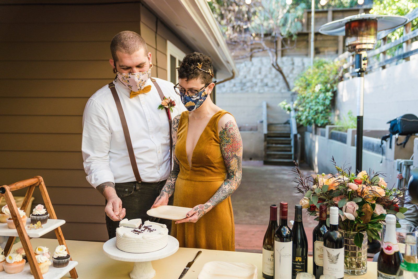 oakland backyard micro wedding, First Dance in the Oakland Backyard