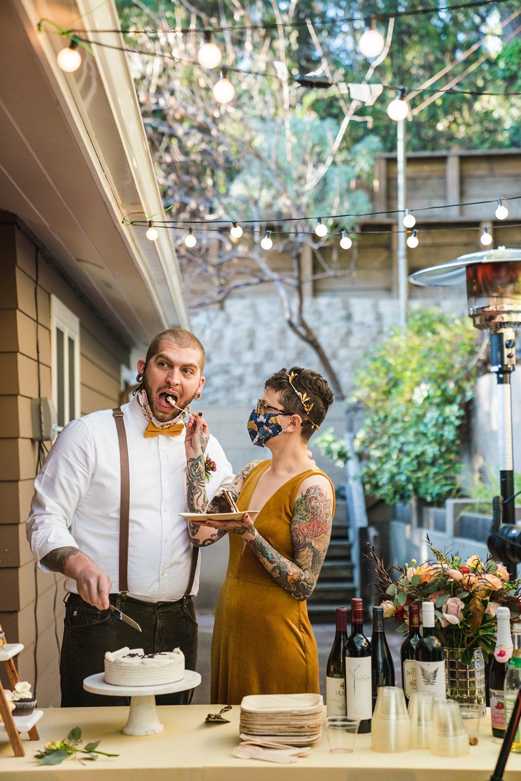 oakland backyard micro wedding, First Dance in the Oakland Backyard