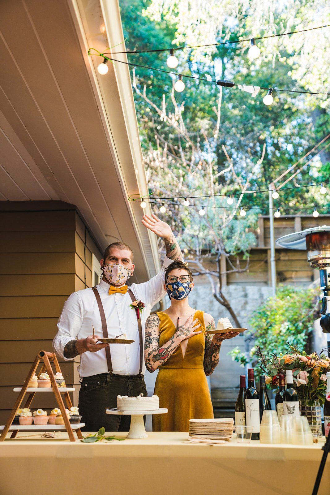 oakland backyard micro wedding, First Dance in the Oakland Backyard