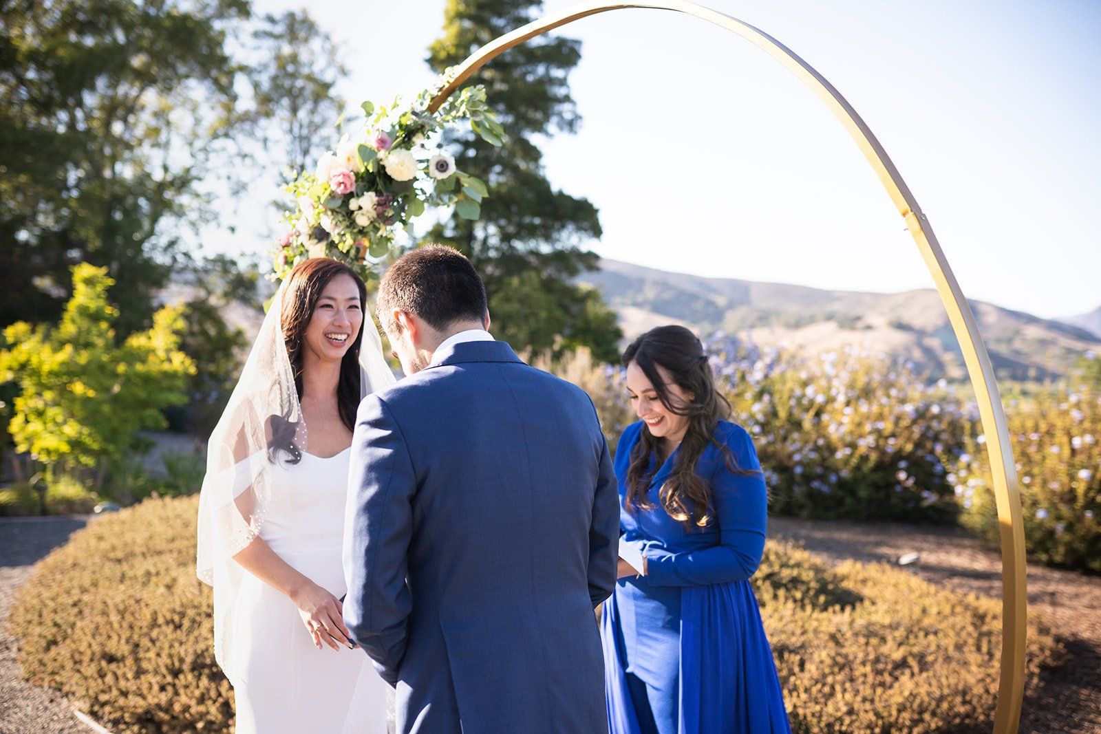 ranch-airbnb micro wedding with coastal views, SLO, Vows by the Fountain at Clover Ridge Ranch