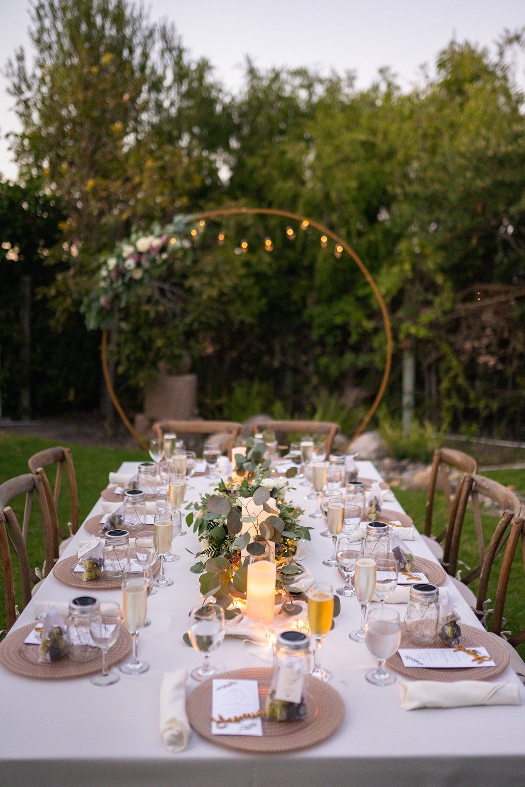 ranch-airbnb micro wedding with coastal views, SLO, Dinner in the Backyard