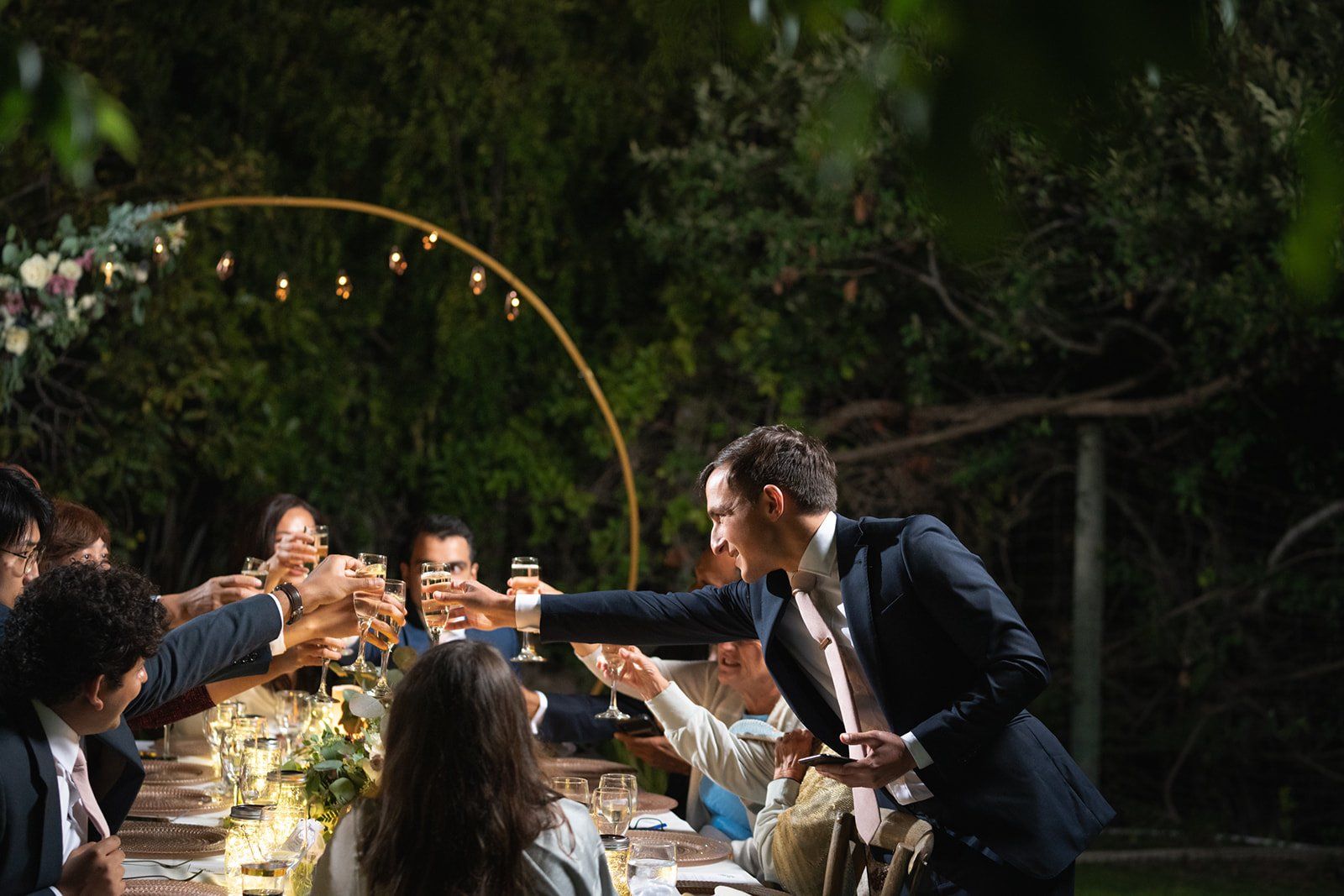 ranch-airbnb micro wedding with coastal views, SLO, Dinner in the Backyard