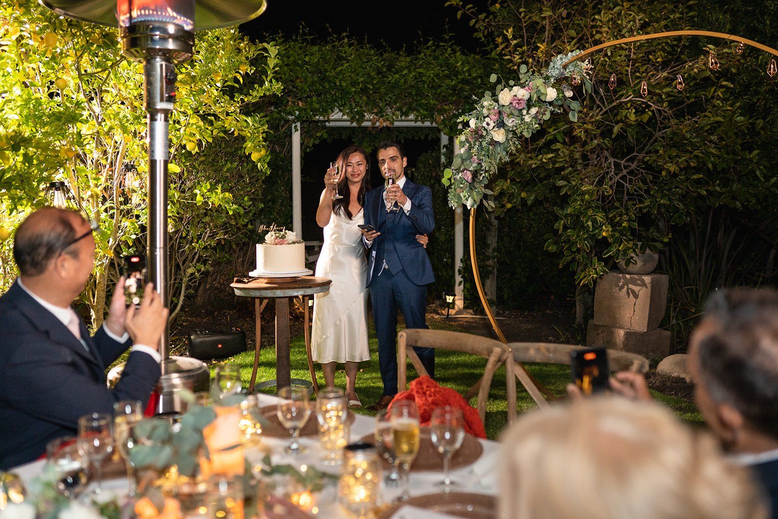 ranch-airbnb micro wedding with coastal views, SLO, Dinner in the Backyard