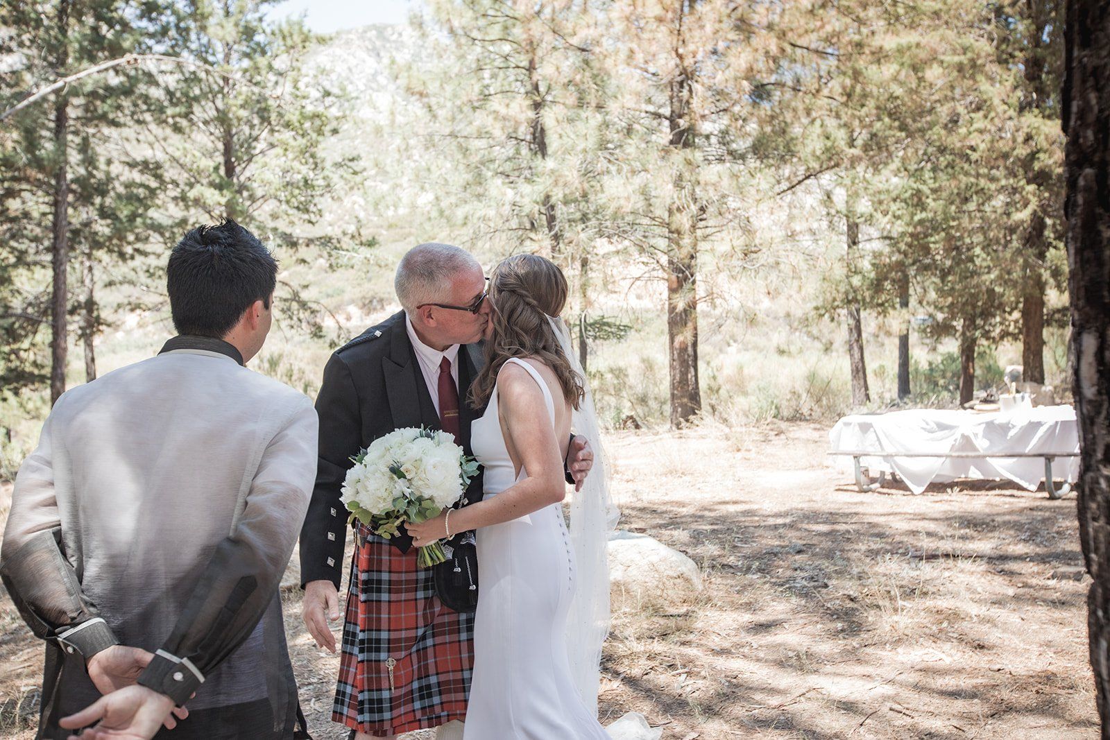 filipino-american micro wedding in the sequoias, A 6-Guest Mountain Ceremony Under the Tall Trees