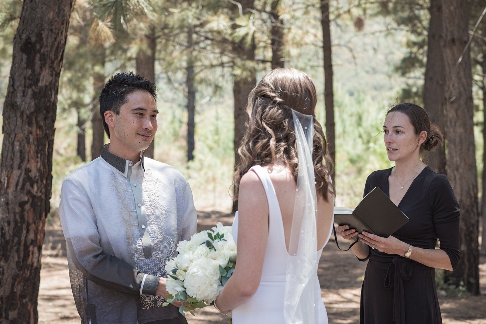 filipino-american micro wedding in the sequoias, A 6-Guest Mountain Ceremony Under the Tall Trees