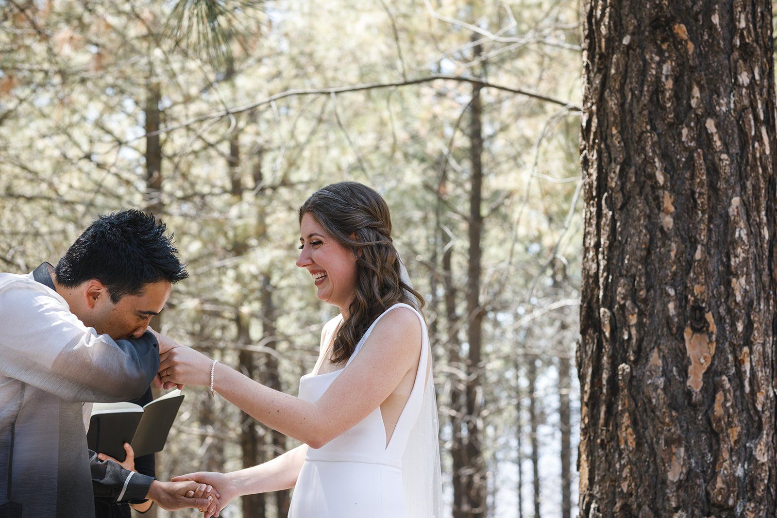 filipino-american micro wedding in the sequoias, A 6-Guest Mountain Ceremony Under the Tall Trees