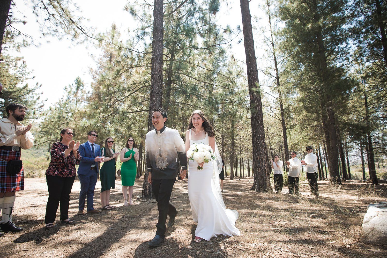 filipino-american micro wedding in the sequoias, A 6-Guest Mountain Ceremony Under the Tall Trees