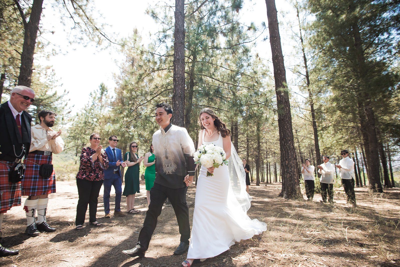 filipino-american micro wedding in the sequoias, A 6-Guest Mountain Ceremony Under the Tall Trees