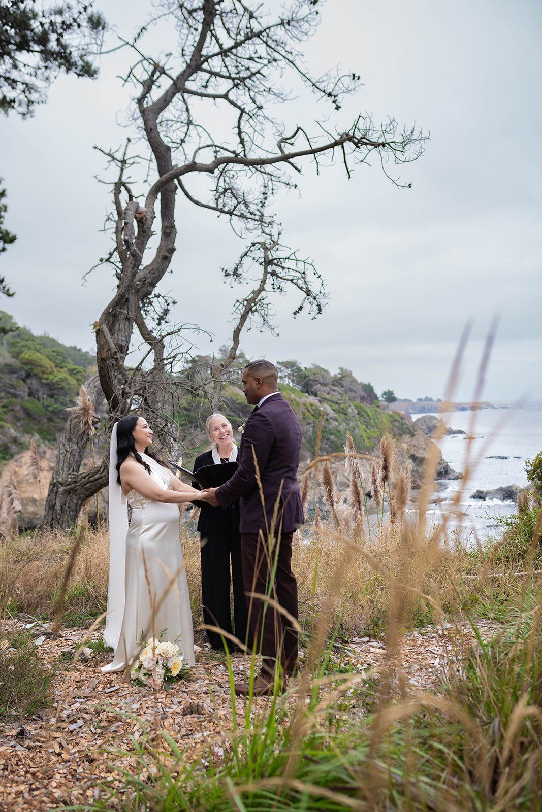 two-person elopement at wander anchor bay, A Gualala Coast Elopement. Walking In Together