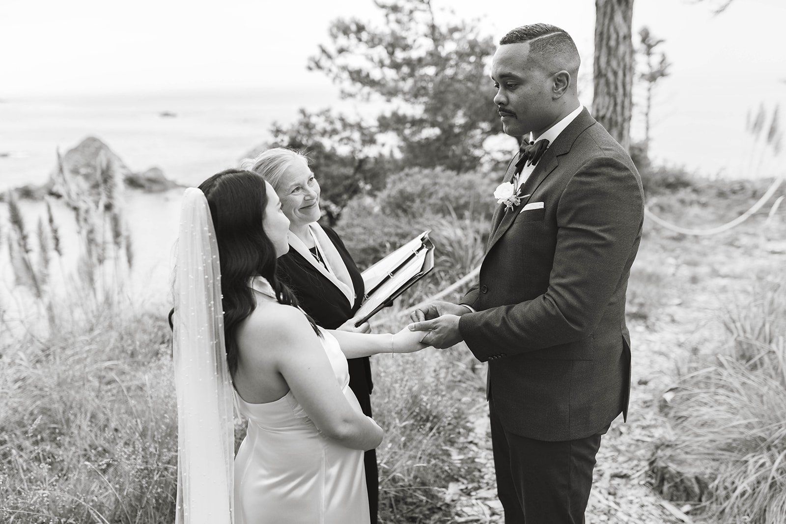 two-person elopement at wander anchor bay, A Gualala Coast Elopement. Walking In Together