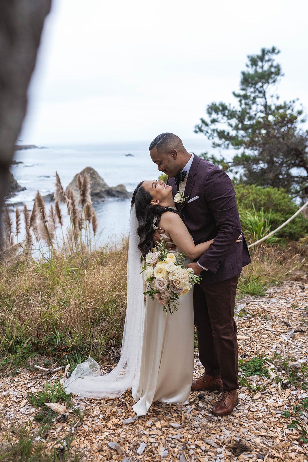 two-person elopement at wander anchor bay, A Gualala Coast Elopement. Walking In Together