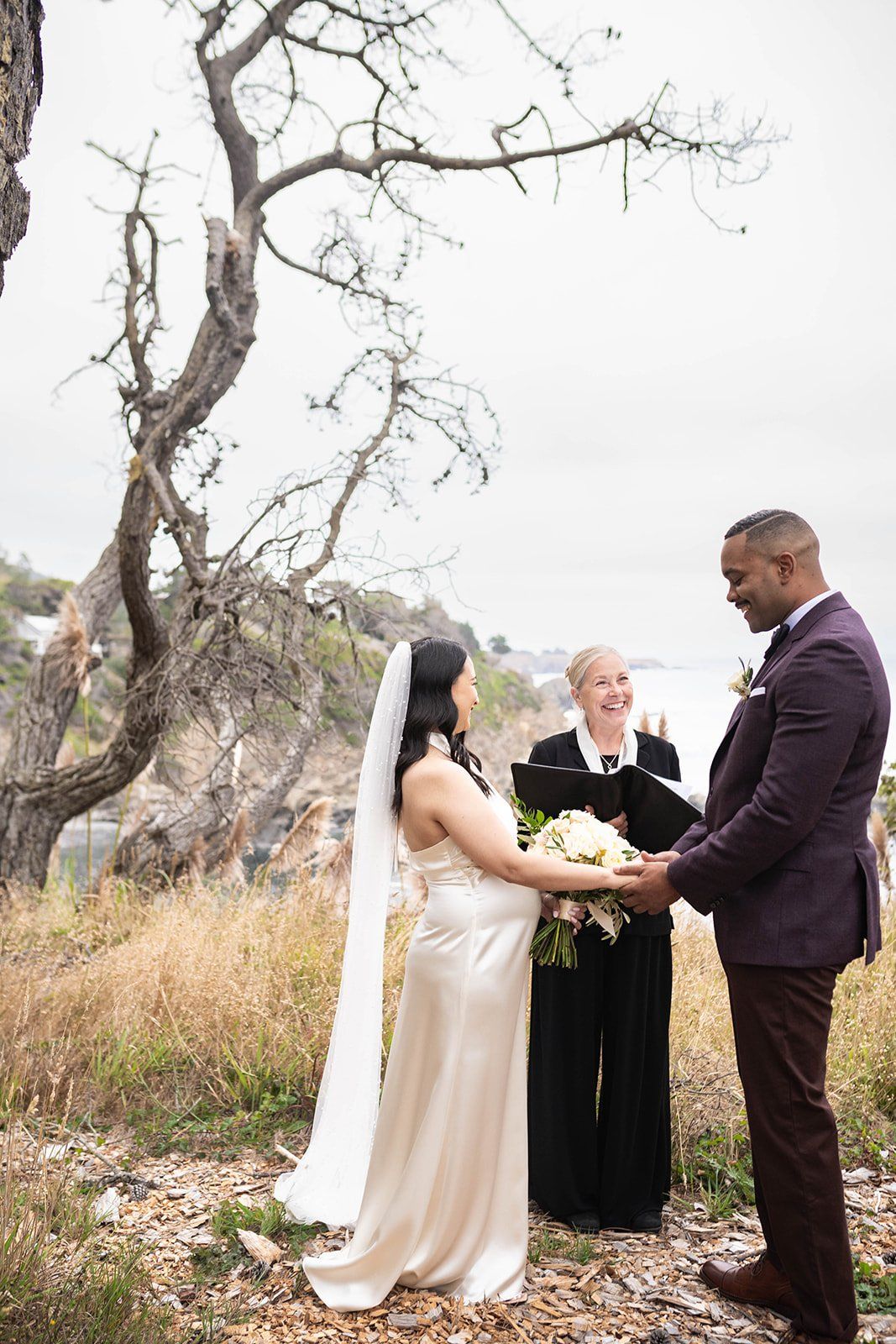 two-person elopement at wander anchor bay, A Gualala Coast Elopement. Walking In Together