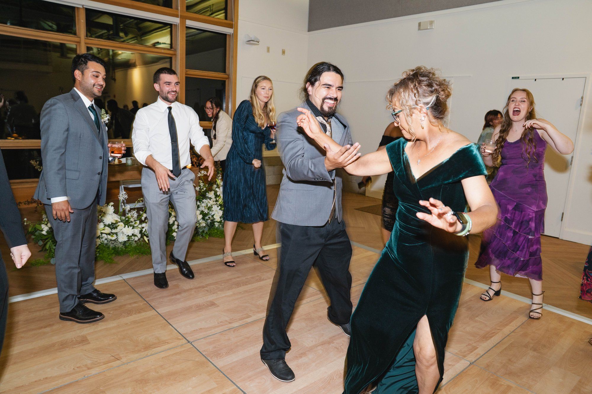 marine-center micro wedding at the Seymour Center, Santa Cruz, Dinner, Cake, and Dancing at the Marine Center