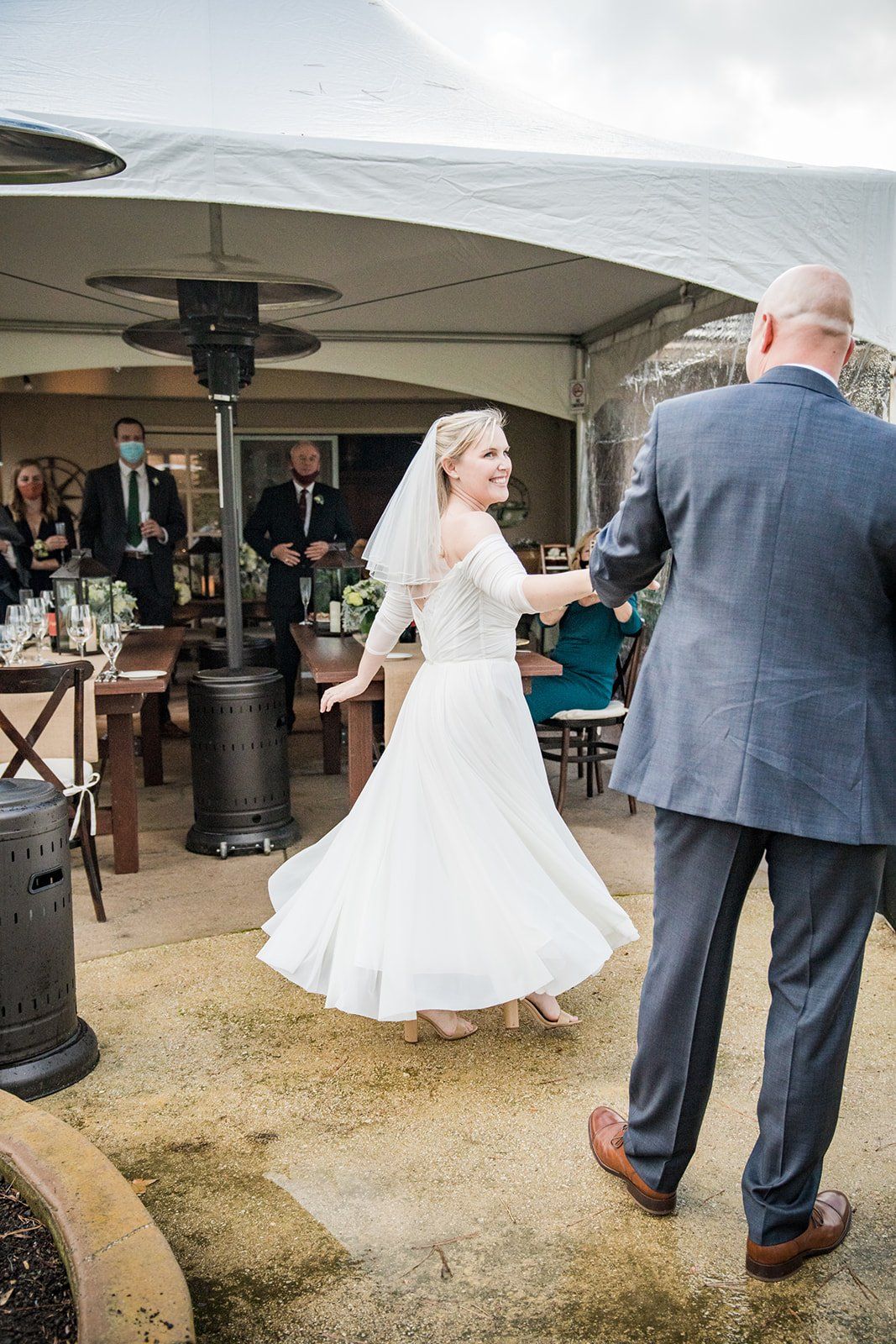 intimate carmel wedding at tehama golf club, First Dance and Dinner at the House
