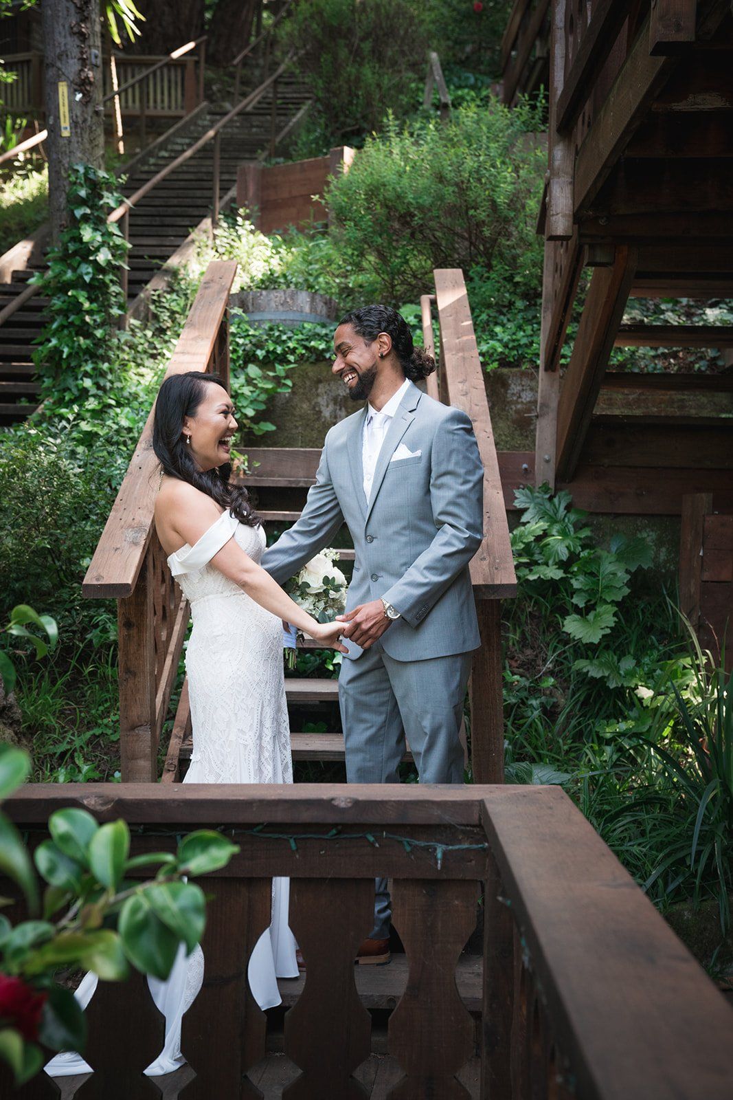 redwoods micro wedding at old mill park, Portraits Under the Old Mill Park Redwoods
