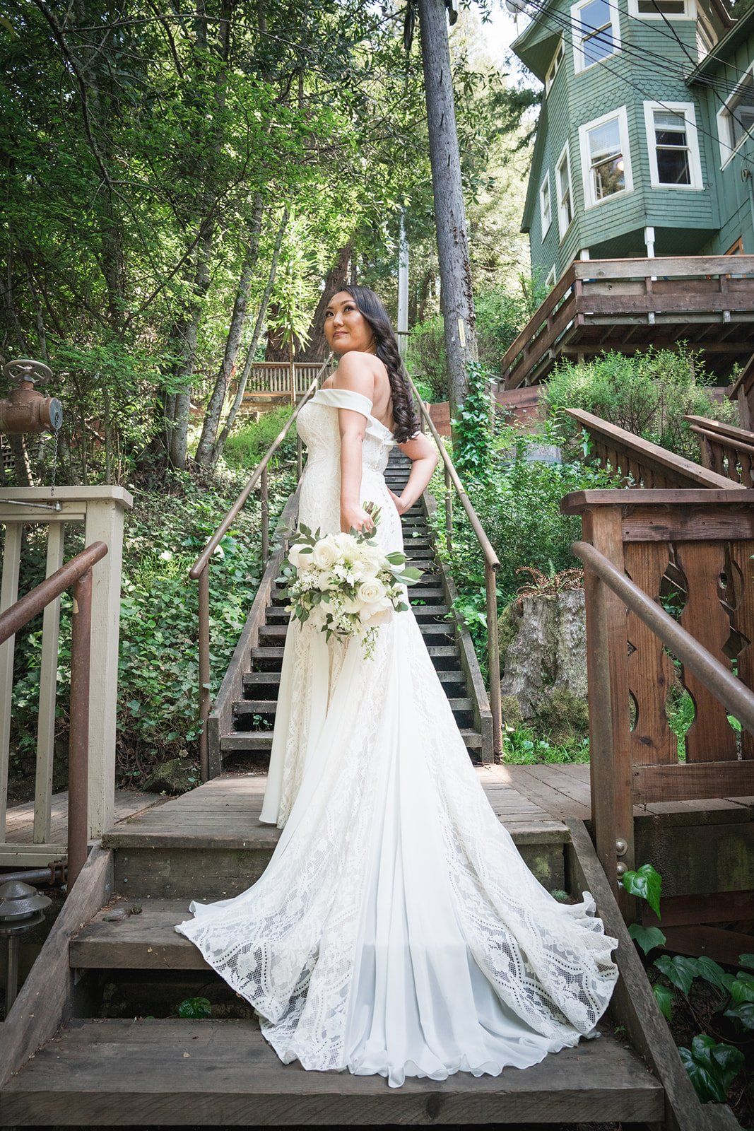 same-sex redwoods micro wedding east bay, Family Photos Under the Old Mill Park Redwoods