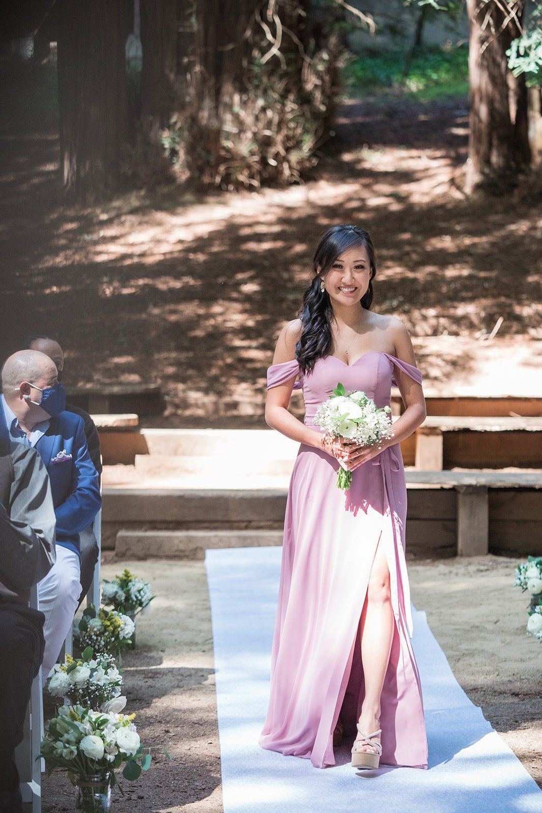 same-sex redwoods micro wedding east bay, A Marin Redwoods Wedding Ceremony in the Amphitheater