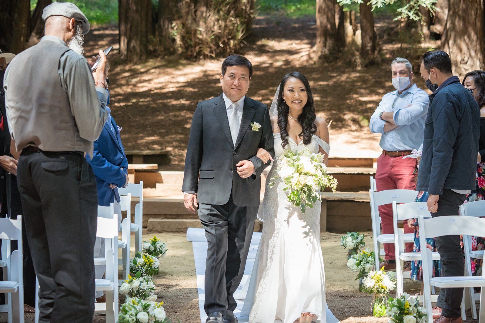 redwoods micro wedding at old mill park, A Redwoods Micro Wedding Ceremony in the Amphitheater