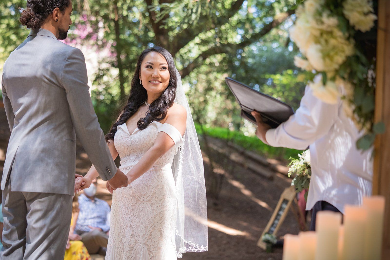 redwoods micro wedding at old mill park, A Redwoods Micro Wedding Ceremony in the Amphitheater