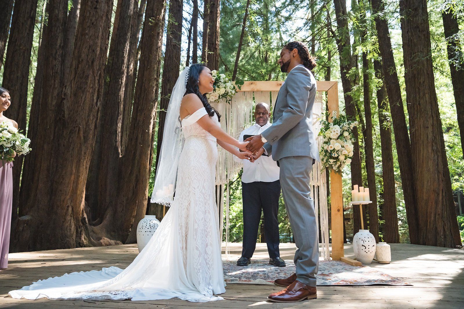 same-sex redwoods micro wedding east bay, A Marin Redwoods Wedding Ceremony in the Amphitheater