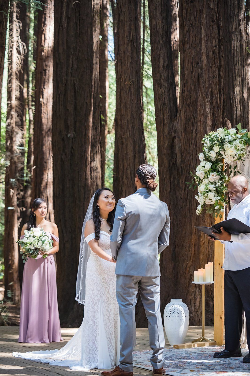 same-sex redwoods micro wedding east bay, A Marin Redwoods Wedding Ceremony in the Amphitheater
