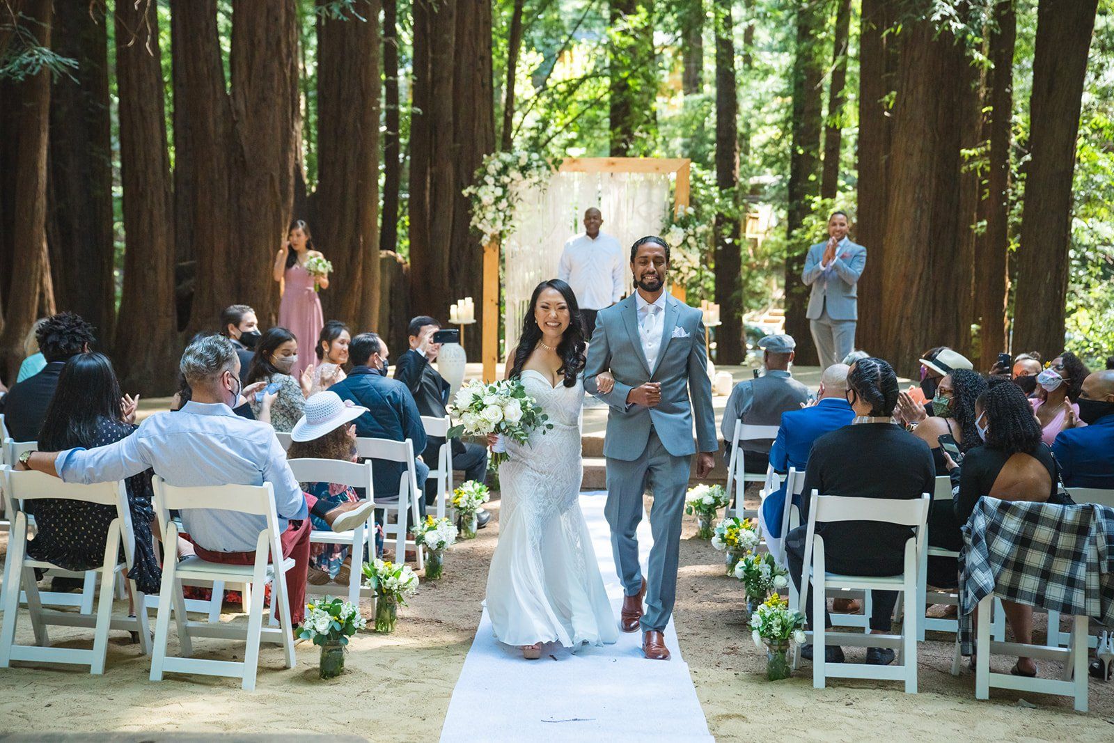 same-sex redwoods micro wedding east bay, A Marin Redwoods Wedding Ceremony in the Amphitheater